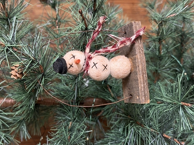 Handmade Swinging Snowman Ornament 4